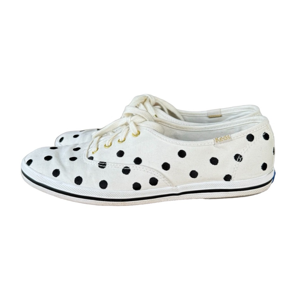 Kate Spade New York Keds Women's White Sneakers With Black Polka Dots Size 6.5 - Picture 2 of 8